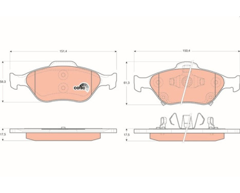 Brake Pad Set, disc brake COTEC GDB3457 TRW, Image 2