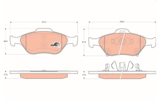 Brake Pad Set, disc brake COTEC GDB3457 TRW, Image 2