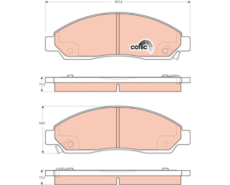 Brake Pad Set, disc brake COTEC GDB3466 TRW, Image 2