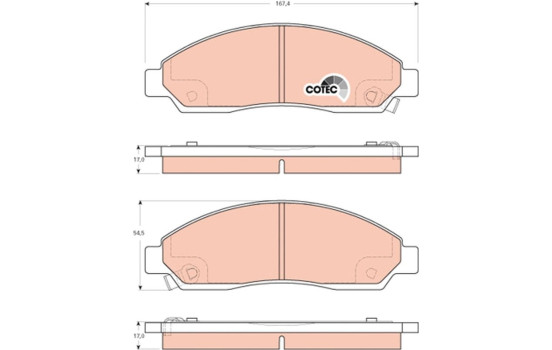 Brake Pad Set, disc brake COTEC GDB3466 TRW, Image 2