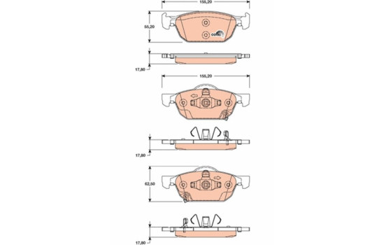 Brake Pad Set, disc brake COTEC GDB3476 TRW, Image 2