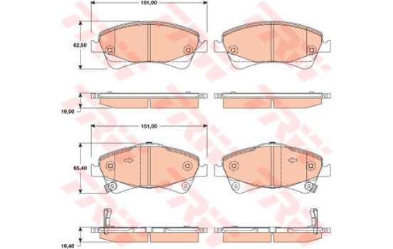 Brake Pad Set, disc brake COTEC GDB3479 TRW