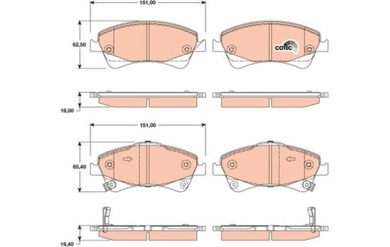 Brake Pad Set, disc brake COTEC GDB3479 TRW, Image 2