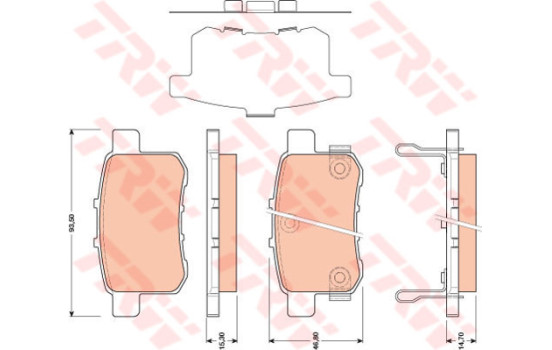 Brake Pad Set, disc brake COTEC GDB3482 TRW