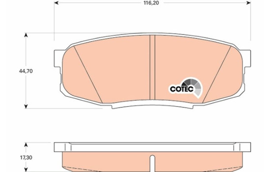 Brake Pad Set, disc brake COTEC GDB3491 TRW, Image 2