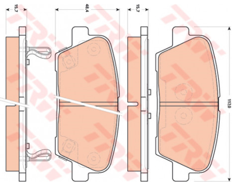 Brake Pad Set, disc brake COTEC GDB3499 TRW