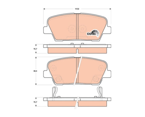 Brake Pad Set, disc brake COTEC GDB3499 TRW, Image 2