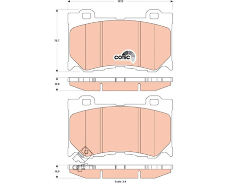 Brake Pad Set, disc brake COTEC GDB3505 TRW, Image 2