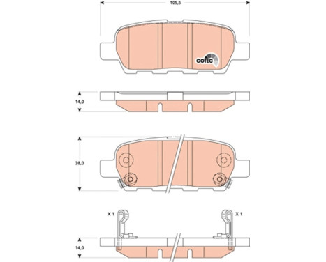 Brake Pad Set, disc brake COTEC GDB3507 TRW, Image 2