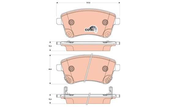 Brake Pad Set, disc brake COTEC GDB3509 TRW, Image 2