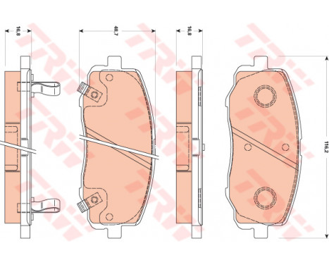 Brake Pad Set, disc brake COTEC GDB3510 TRW