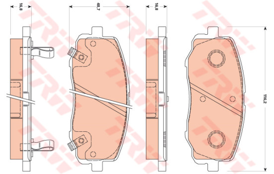 Brake Pad Set, disc brake COTEC GDB3510 TRW