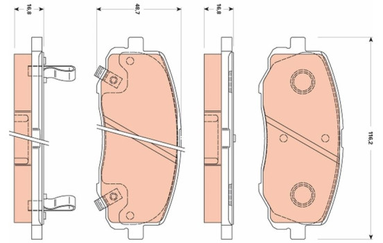 Brake Pad Set, disc brake COTEC GDB3510 TRW, Image 2