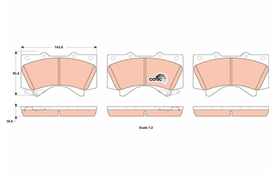 Brake Pad Set, disc brake COTEC GDB3524 TRW, Image 2