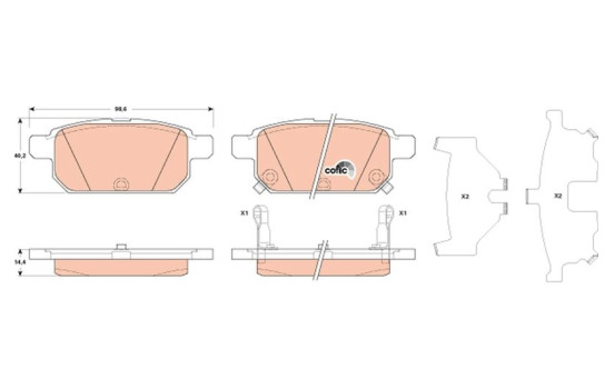 Brake Pad Set, disc brake COTEC GDB3529 TRW, Image 2