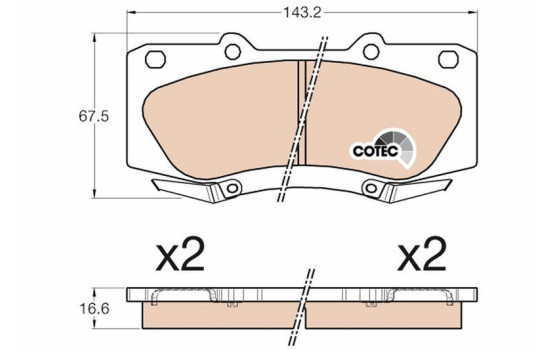 Brake Pad Set, disc brake COTEC GDB3534 TRW, Image 2