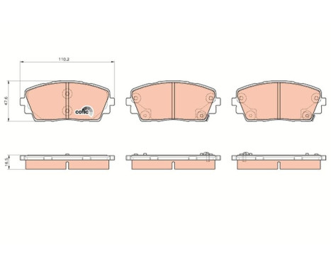 Brake Pad Set, disc brake COTEC GDB3535 TRW, Image 2