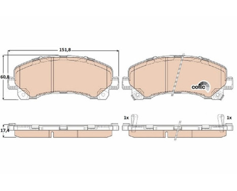 Brake Pad Set, disc brake COTEC GDB3545 TRW, Image 2