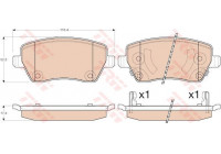 Brake Pad Set, disc brake COTEC GDB3546 TRW