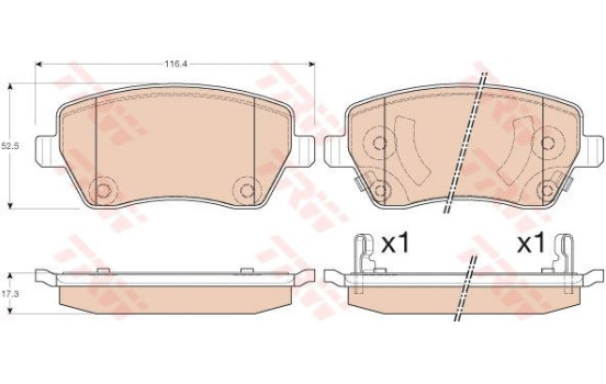 Brake Pad Set, disc brake COTEC GDB3546 TRW