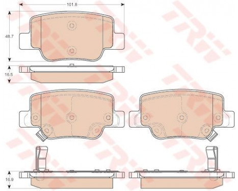 Brake Pad Set, disc brake COTEC GDB3547 TRW