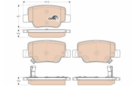 Brake Pad Set, disc brake COTEC GDB3547 TRW, Image 2