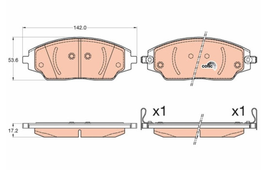 Brake Pad Set, disc brake COTEC GDB3579 TRW, Image 2