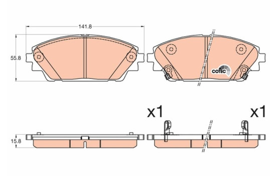 Brake Pad Set, disc brake COTEC GDB3592 TRW, Image 2