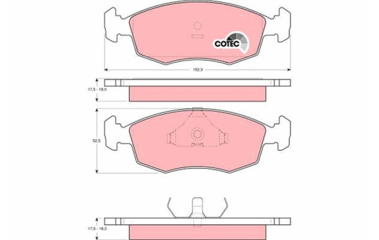 Brake Pad Set, disc brake COTEC GDB371 TRW, Image 2