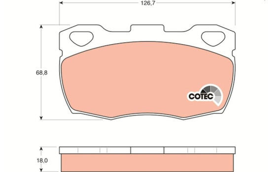 Brake Pad Set, disc brake COTEC GDB395 TRW, Image 2
