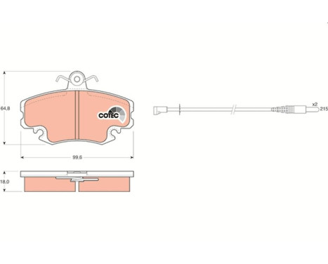 Brake Pad Set, disc brake COTEC GDB400 TRW, Image 2