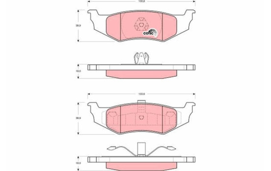 Brake Pad Set, disc brake COTEC GDB4119 TRW, Image 2