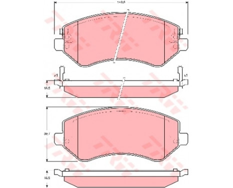 Brake Pad Set, disc brake COTEC GDB4126 TRW