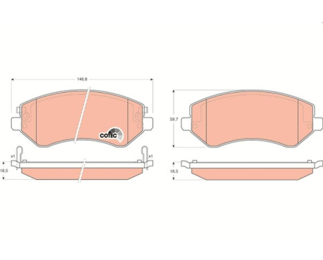 Brake Pad Set, disc brake COTEC GDB4126 TRW, Image 2