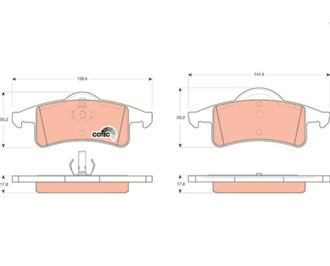 Brake Pad Set, disc brake COTEC GDB4127 TRW, Image 2