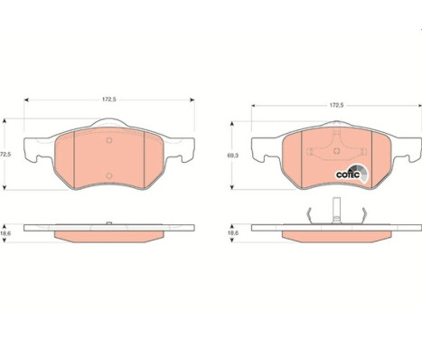 Brake Pad Set, disc brake COTEC GDB4128 TRW, Image 2