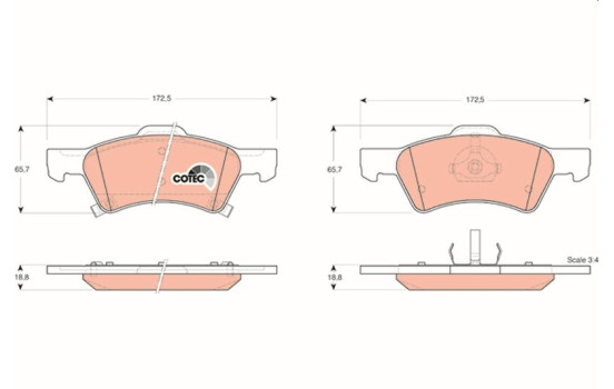 Brake Pad Set, disc brake COTEC GDB4129 TRW, Image 2
