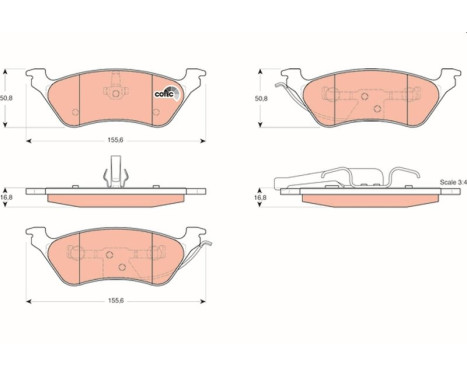 Brake Pad Set, disc brake COTEC GDB4130 TRW, Image 2