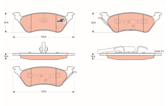 Brake Pad Set, disc brake COTEC GDB4130 TRW, Image 2