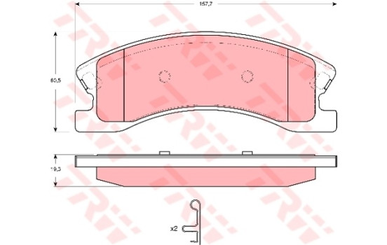 Brake Pad Set, disc brake COTEC GDB4133 TRW