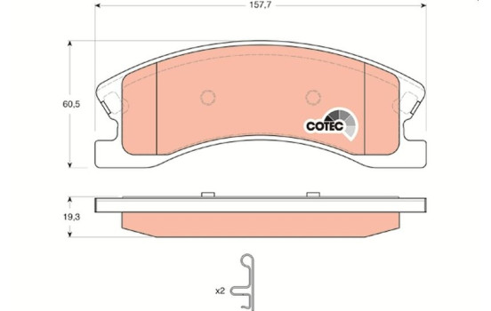 Brake Pad Set, disc brake COTEC GDB4133 TRW, Image 2