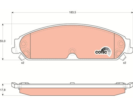 Brake Pad Set, disc brake COTEC GDB4134 TRW, Image 2