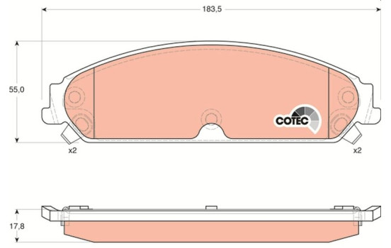 Brake Pad Set, disc brake COTEC GDB4134 TRW, Image 2