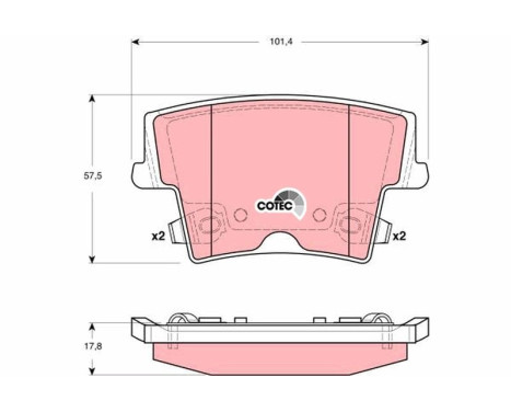 Brake Pad Set, disc brake COTEC GDB4135 TRW, Image 2