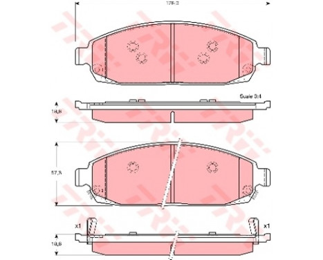 Brake Pad Set, disc brake COTEC GDB4136 TRW