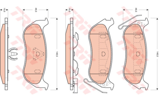 Brake Pad Set, disc brake COTEC GDB4139 TRW