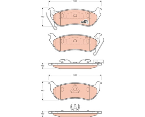 Brake Pad Set, disc brake COTEC GDB4139 TRW, Image 2