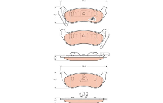 Brake Pad Set, disc brake COTEC GDB4139 TRW, Image 2