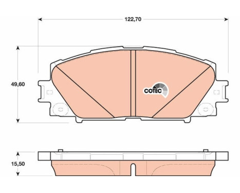 Brake Pad Set, disc brake COTEC GDB4173 TRW, Image 2