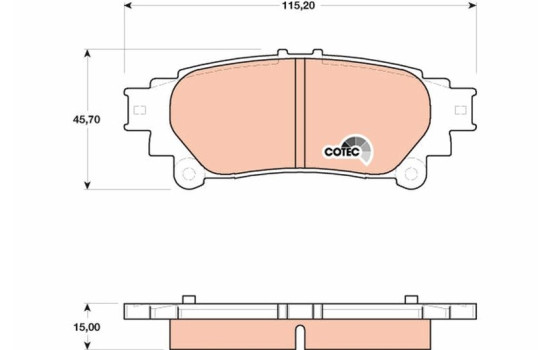 Brake Pad Set, disc brake COTEC GDB4174 TRW, Image 2